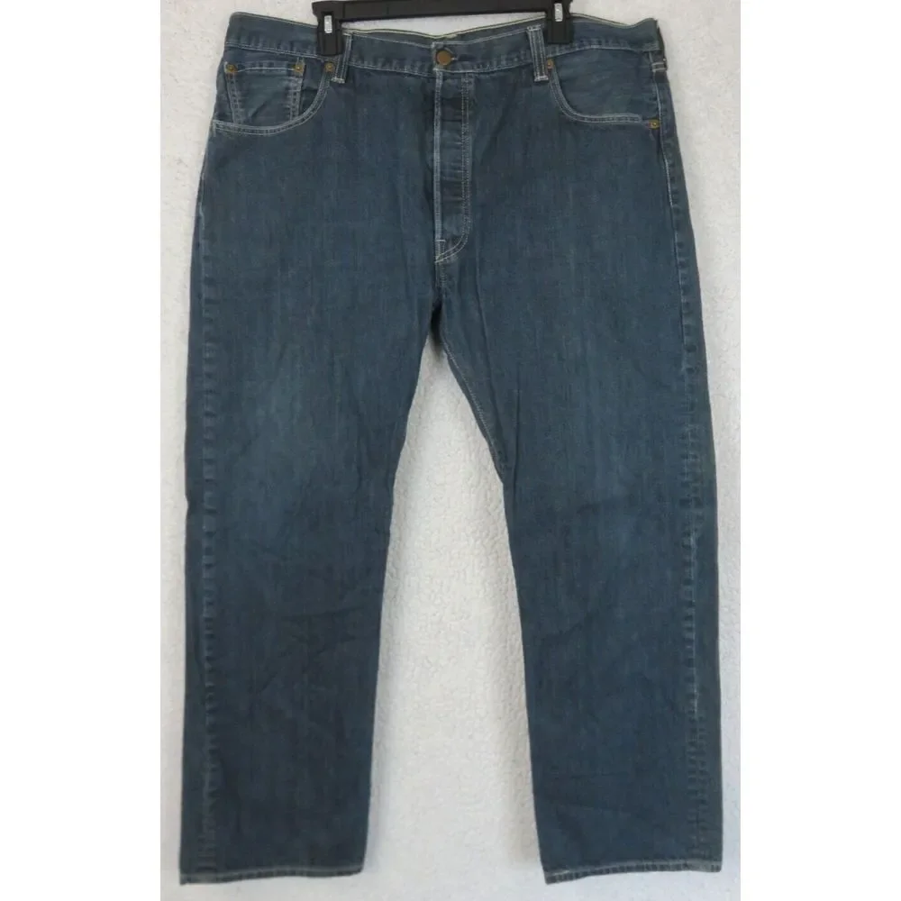 Mens Levis 501 XX Vintage Blue Denim Jeans Pants Size 42x32 Straight Button‎ Fly
